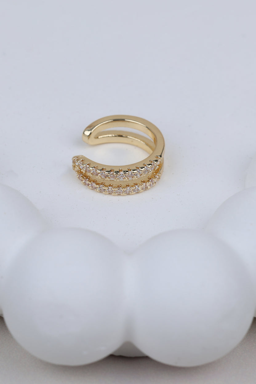 The Twin-row Sculptural Ear Cuff