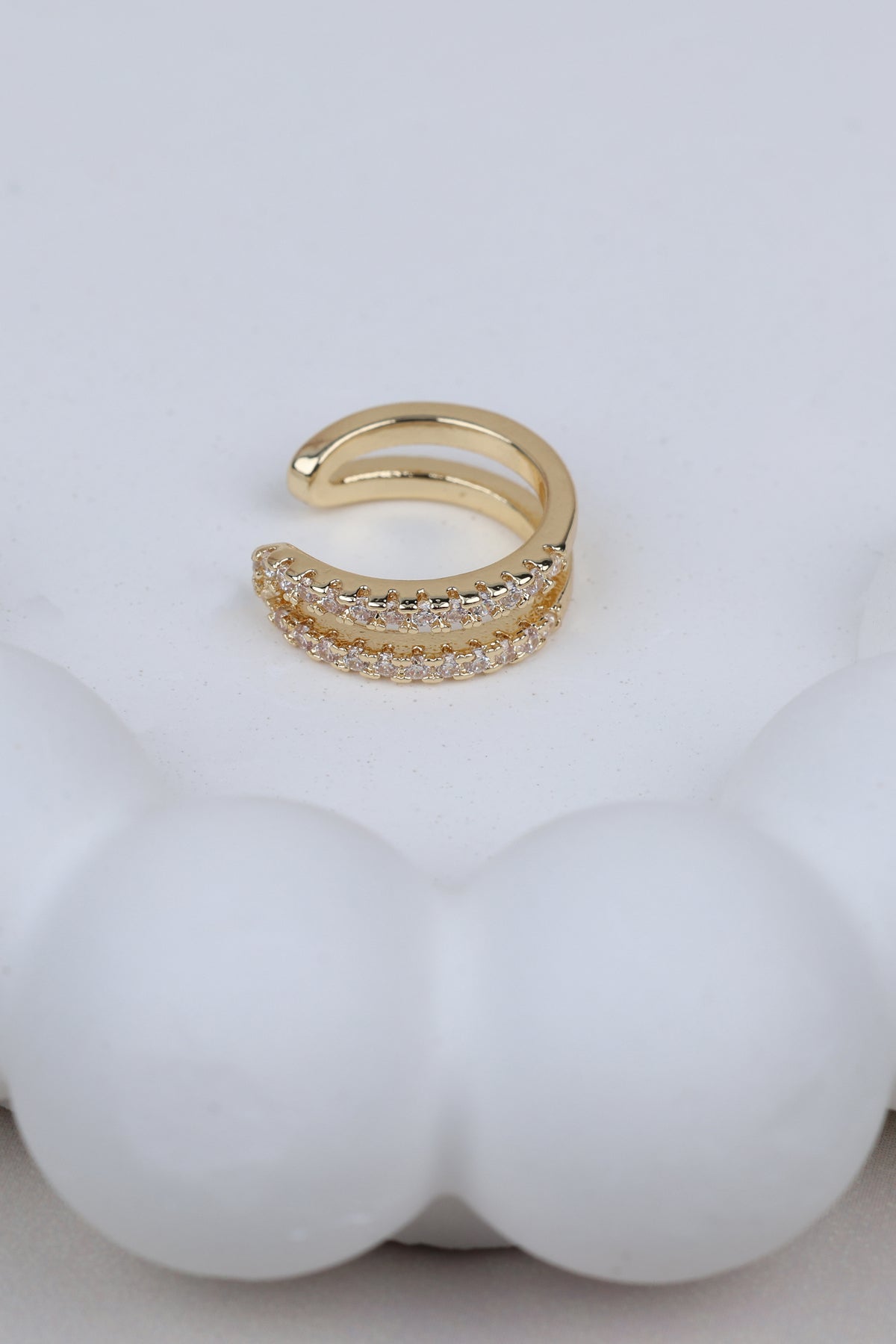 The Twin-row Sculptural Ear Cuff