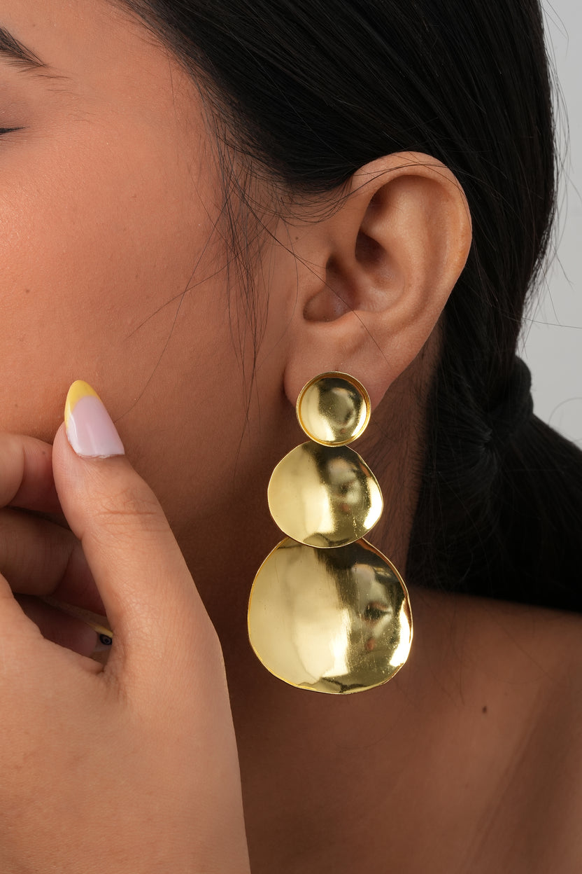 Hammered  Tiered Earring