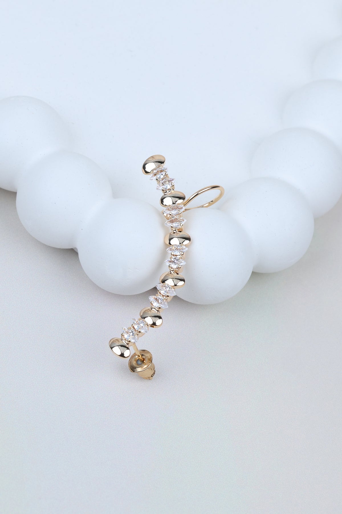 Luxe Gold-tone & Crystal Arc Ear Cuff