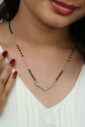 Dainty Gold Mangalsutra – V-Shape CZ Pendant Daily Wear Necklace for Women