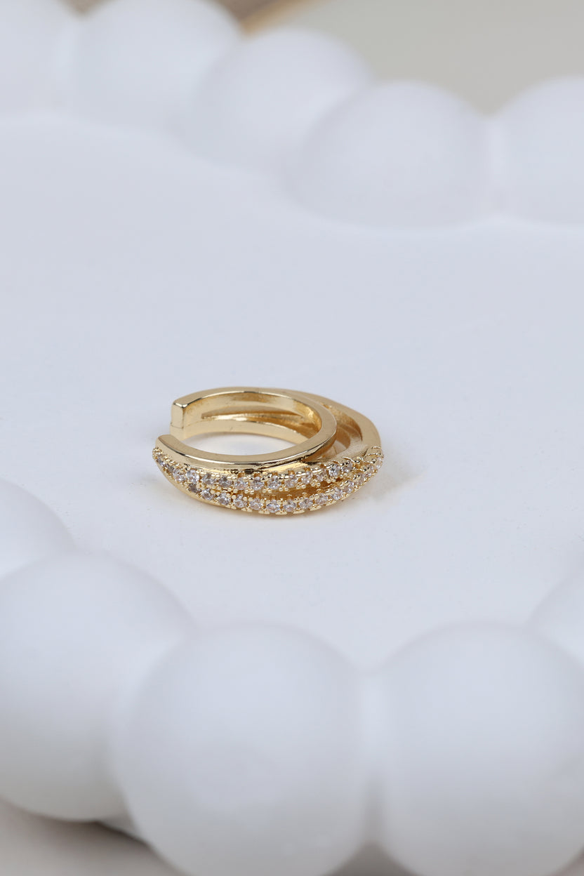 The Wide Triple-row Ear Cuff