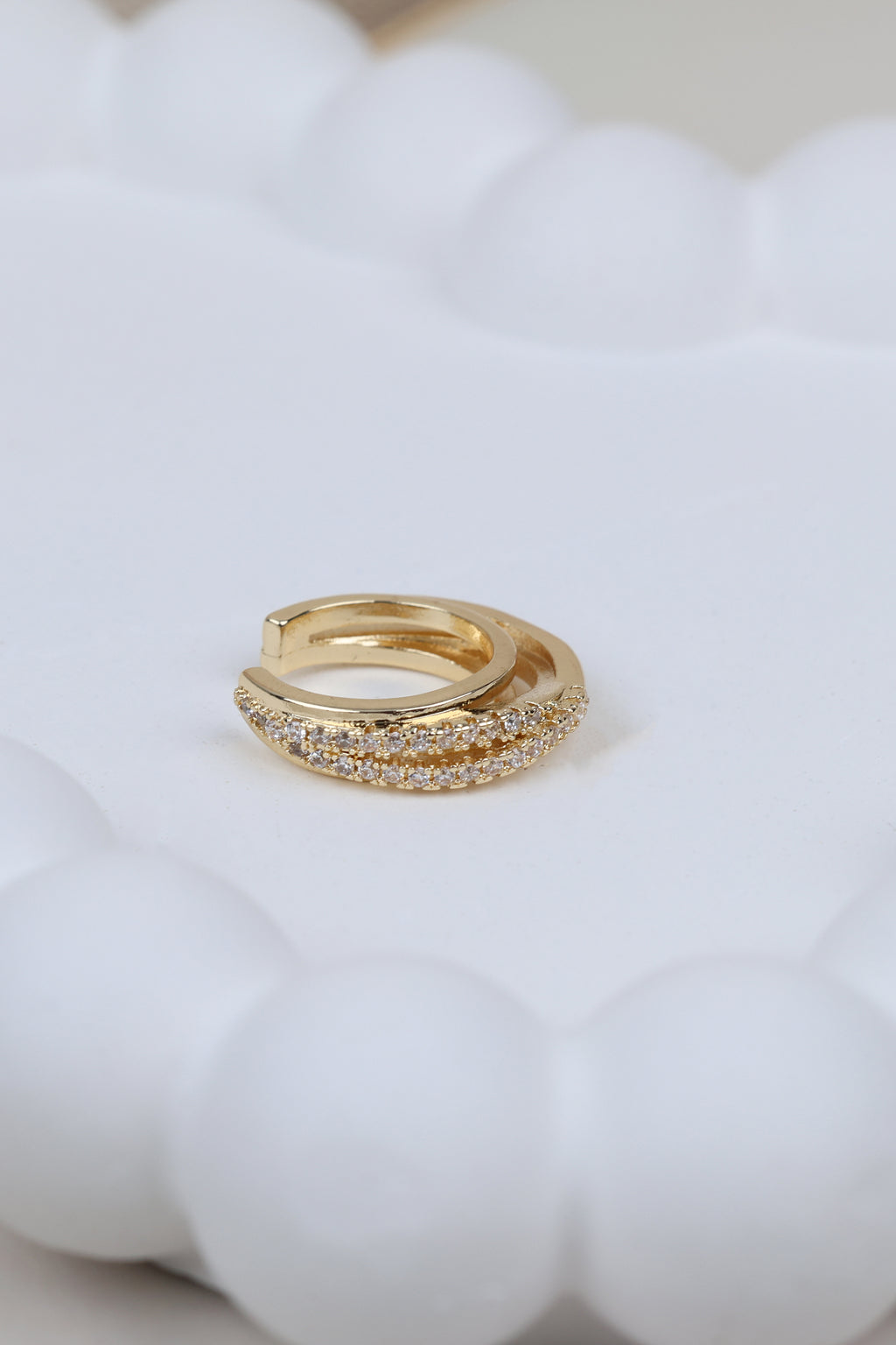 The Wide Triple-row Ear Cuff