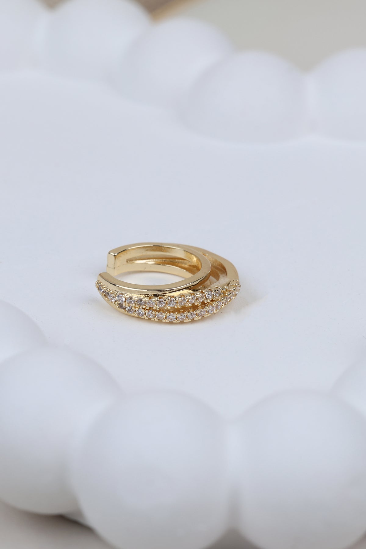 The Wide Triple-row Ear Cuff