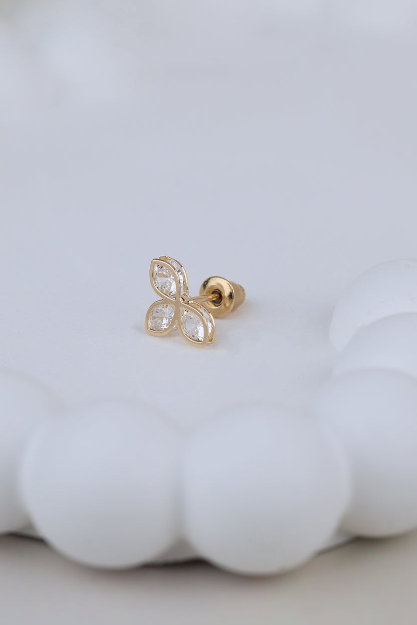 Gold Fourleaf Clover Ear Cuff