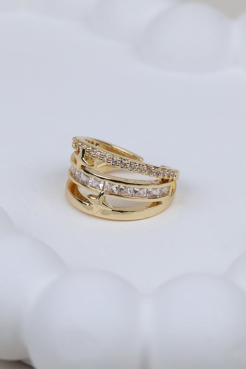 Boho Sparkling Triple-row Ear Cuff