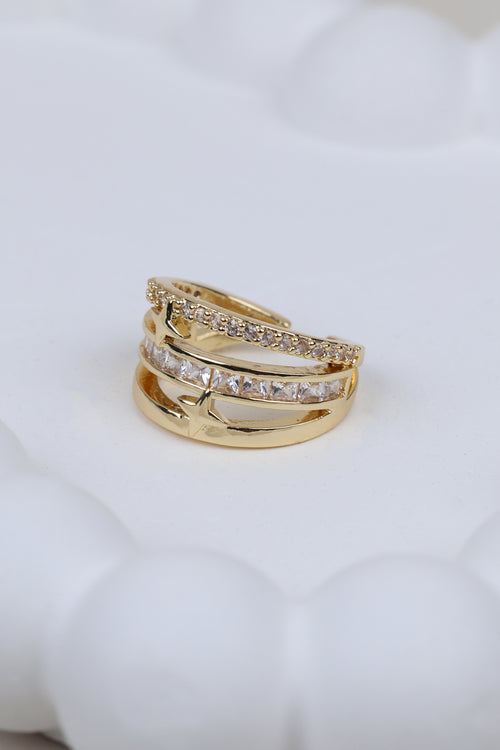 Boho Sparkling Triple-row Ear Cuff