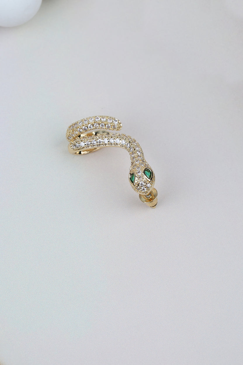 Snake-shaped Golden Ear Cuff
