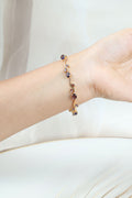 Purple Amethyst CZ Tulip Bracelet for Women - Anti Tarnish Gold Plated Stainless Steel Vine Bangle, Gift for Her