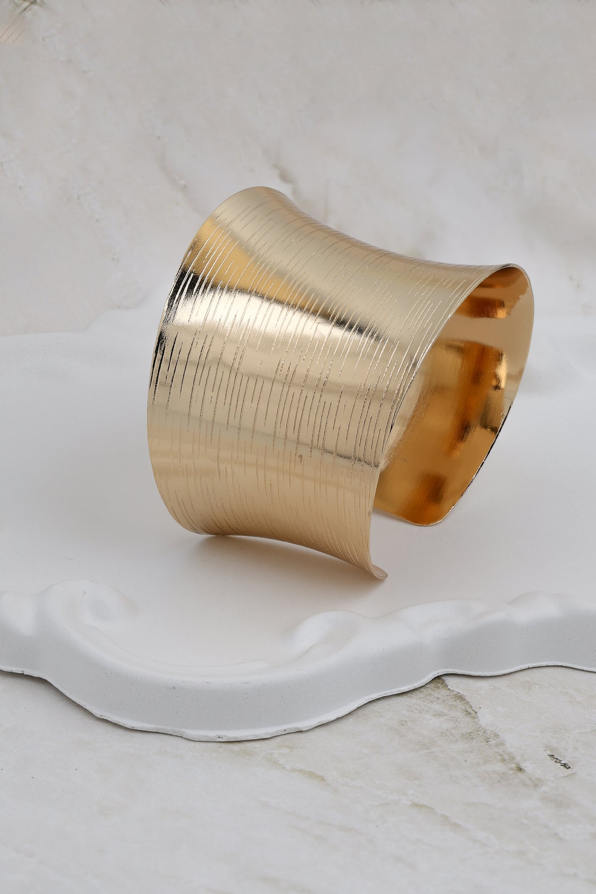 Gold Etched Statement Cuff