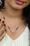 Dainty Gold Mangalsutra – Graduated Round CZ Pendant Daily Wear Necklace for Women