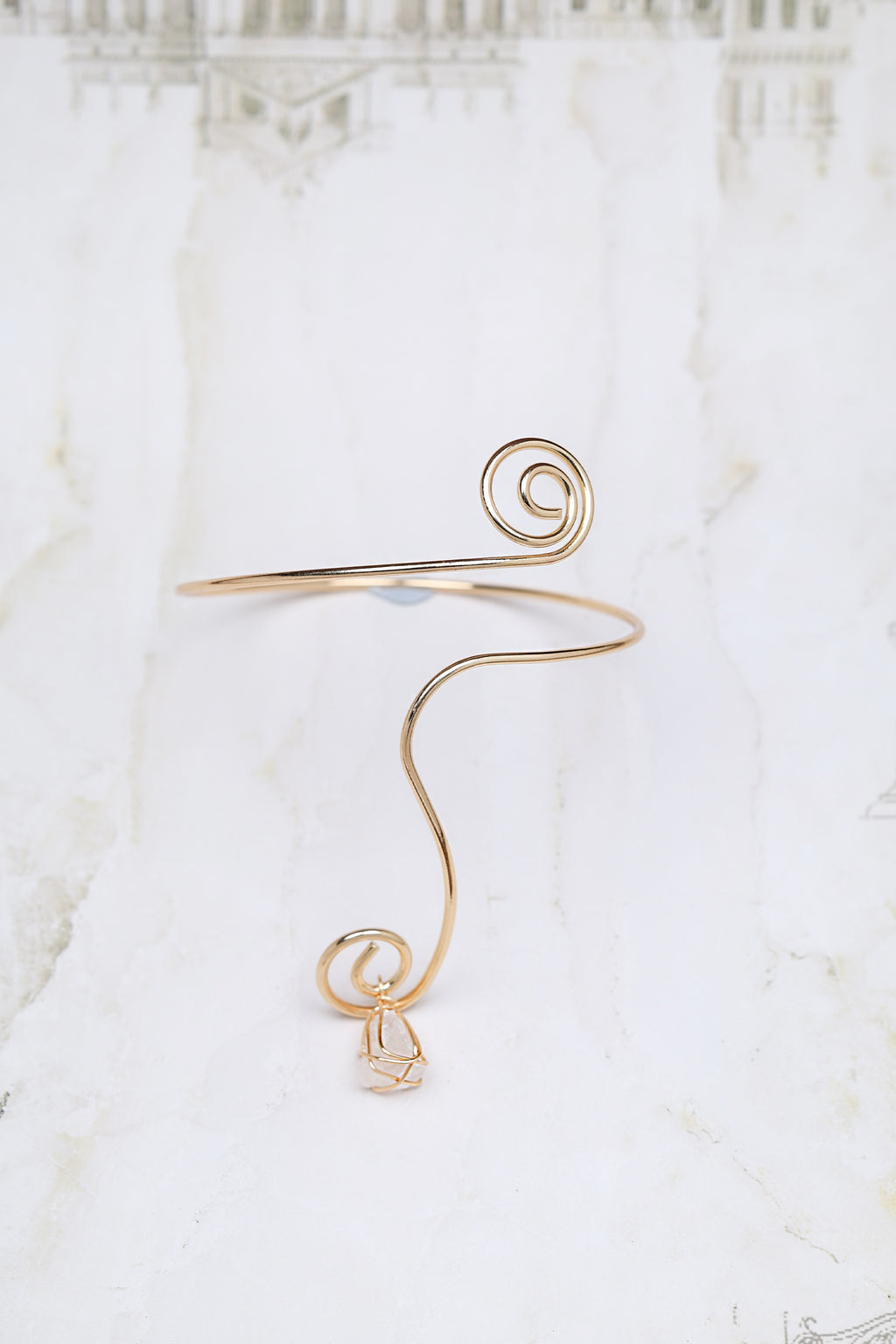 Gold Spiral Filigree Arm Cuff