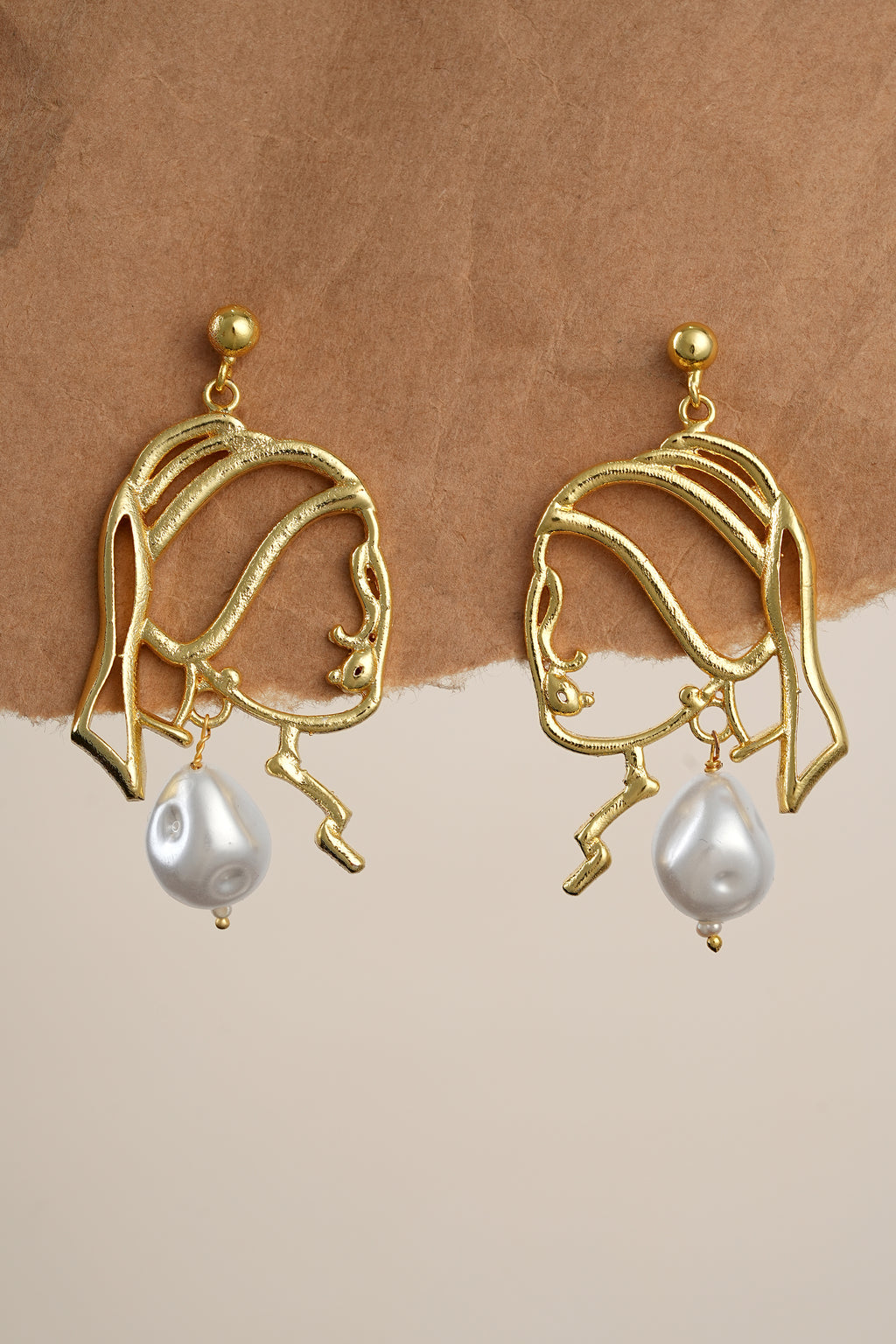 Girl with a Pearl Earring Silhouette Drop Earrings