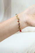 Multicolor Tulip Bracelet - Gold Plated Vine Design  Multicolor Tulip Bracelet for Women | Gold Plated CZ