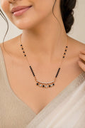 Black & White Fringe Rose Gold AD Mangalsutra