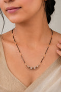 Rose Gold Dazzle American Diamond Mangalsutra Necklace For Women