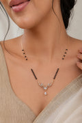 Rose Gold Aura AD Mangalsutra Necklace For Women