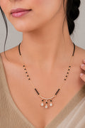Rose Gold Trinity Diamond Mangalsutra Necklace For Women