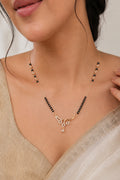 Rose Gold Charm Diamond Mangalsutra Necklace For Women