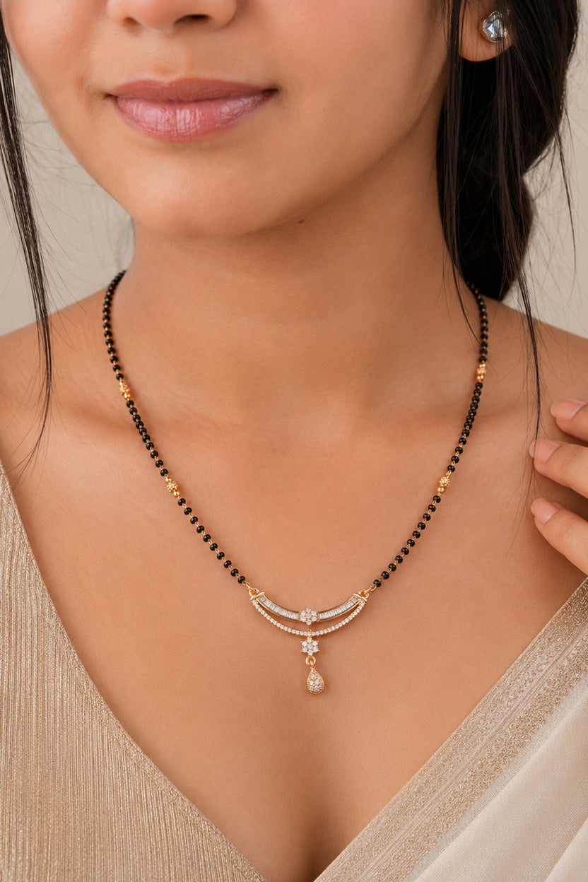 Rose Gold Prestige Diamond Mangalsutra Necklace For Women