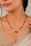 Rose Gold Crescent Diamond Mangalsutra Necklace For Women