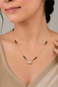 Rose Gold Halo AD Mangalsutra Necklace For Women