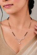 Rose Gold Dainty Diamond Mangalsutra Necklace For Women
