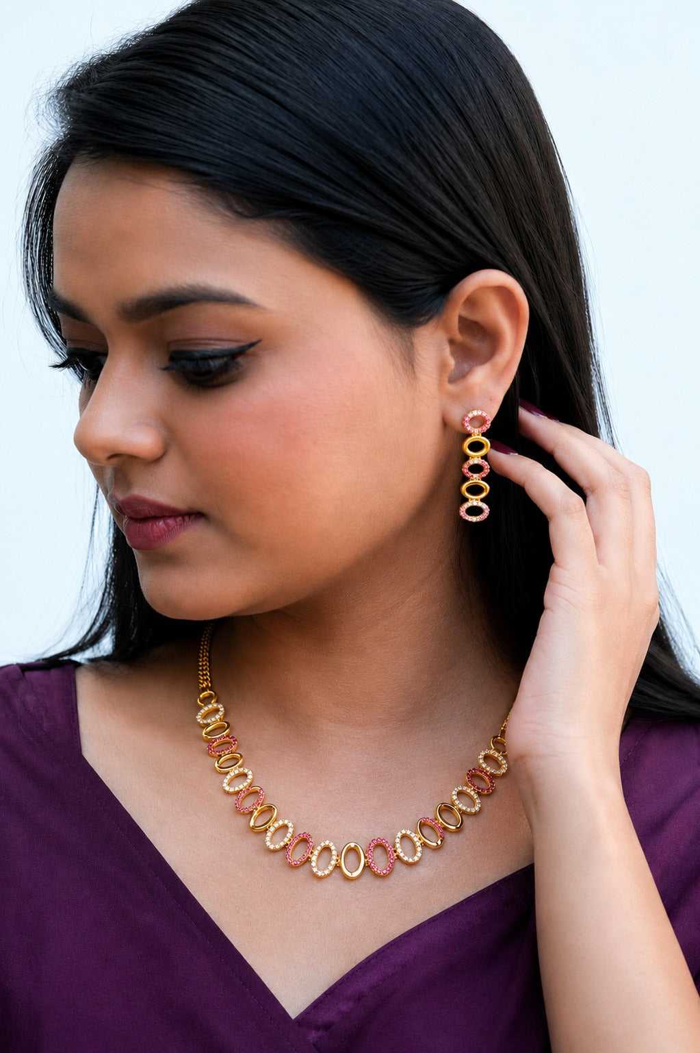 Shimmering Imitation Diamond Jewelry Set for Weddings