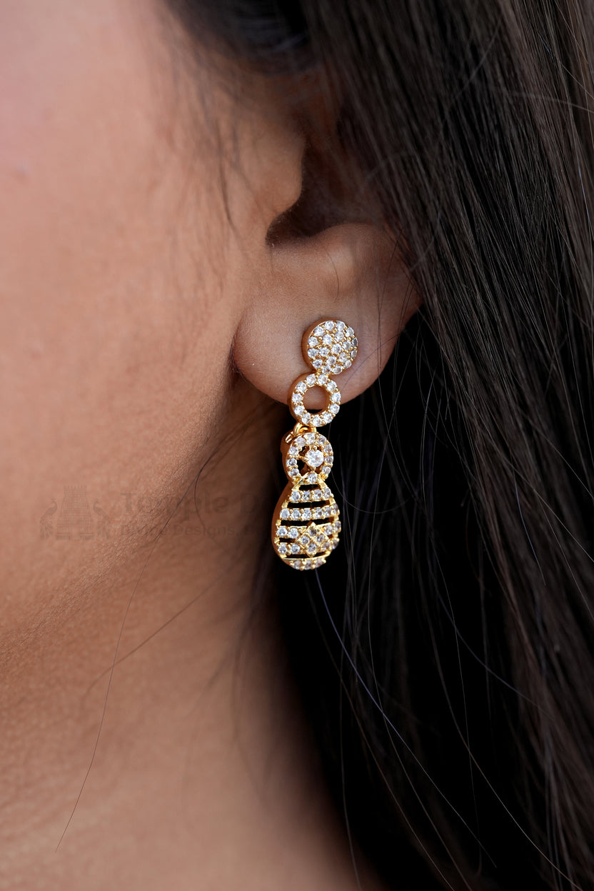 Premium CZ Stone Gold-Finish Choker Set | Traditional South Indian Style Bridal Imitation Jewelry