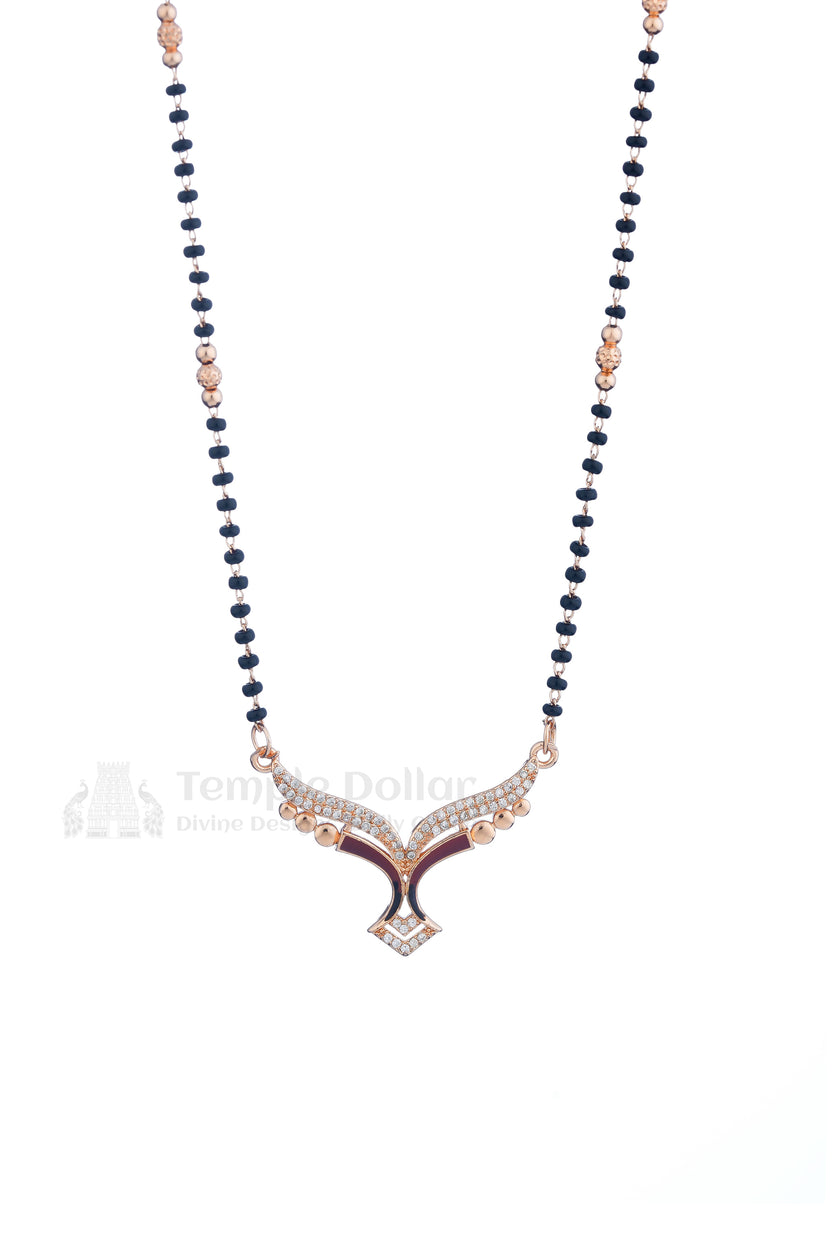 Royal V Maroon Sparkle Mangalsutra