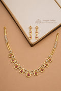 Antique Pentagon Motif Necklace & Drop Earrings Set