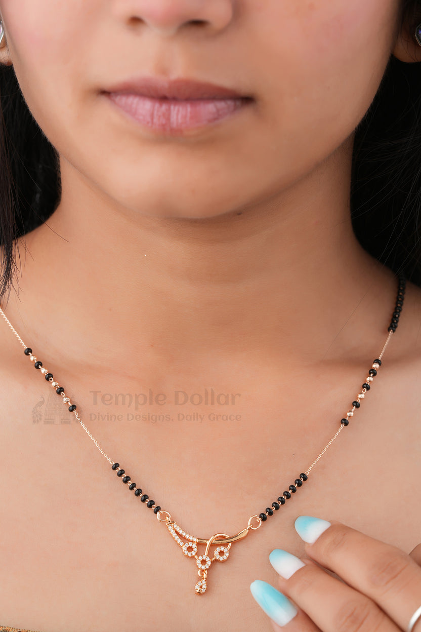 Grace Curve Crystal Drop Mangalsutra