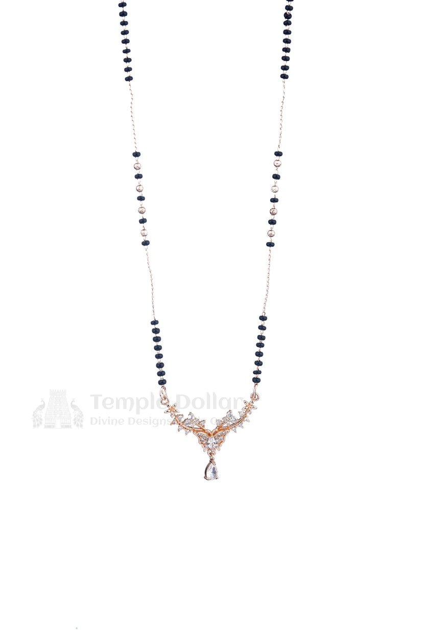 Elegant Crystal V Pendant Mangalsutra