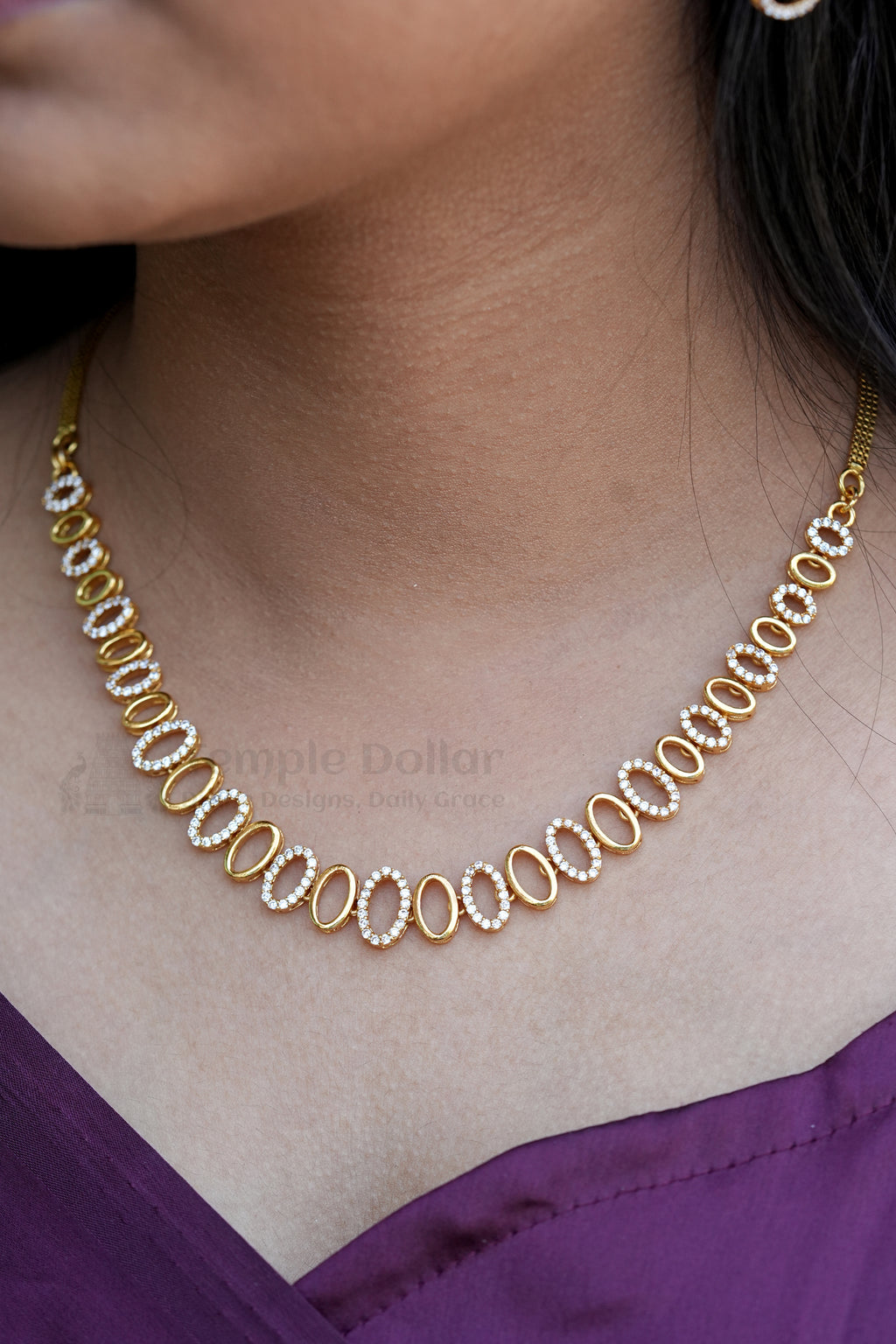 Shimmering High-Quality Imitation Diamond Jewelry Set for Festive Wear & Weddings.