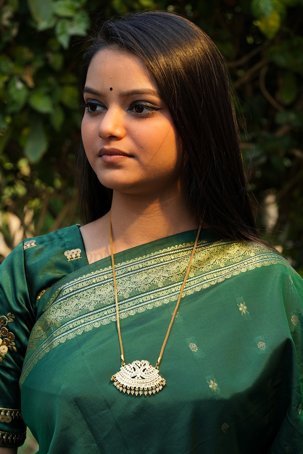 Twin Swan Annapakshi Pendant with Twisted Rope Chain