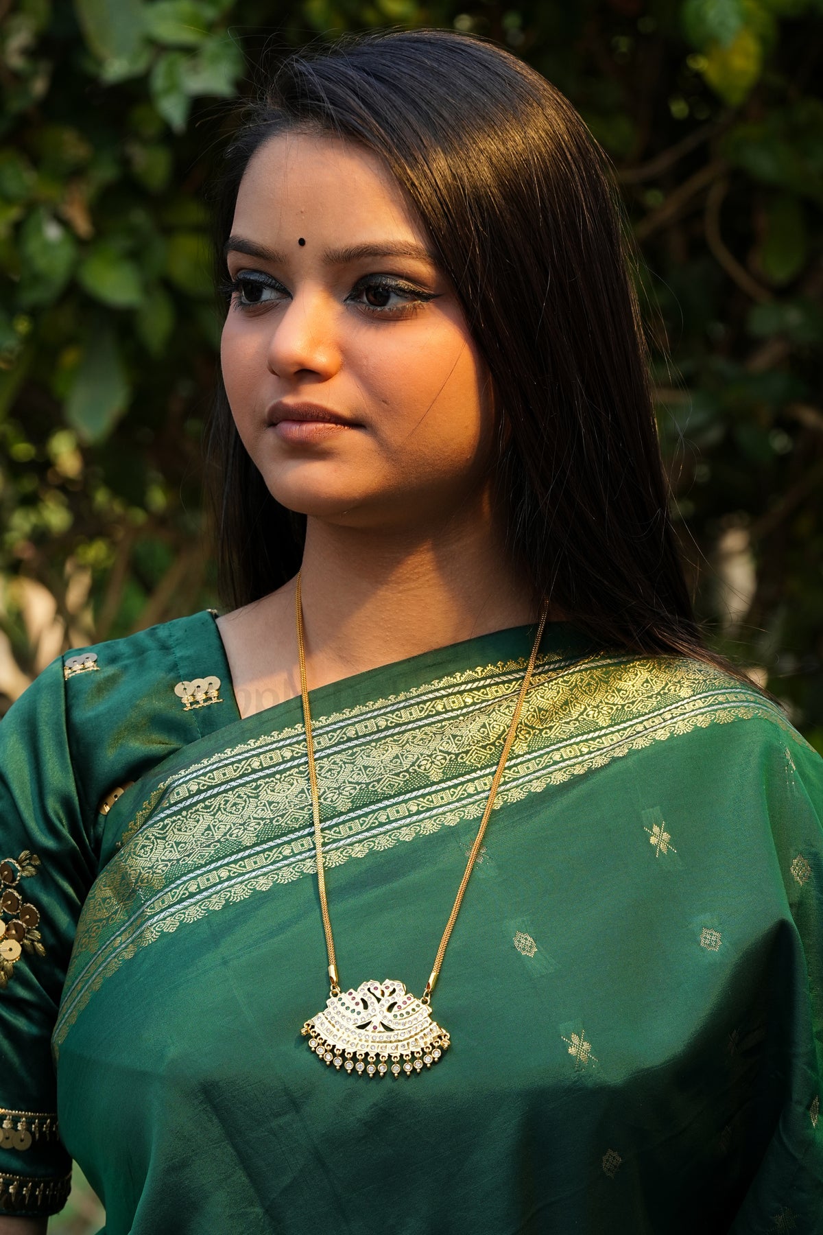 Twin Swan Annapakshi Pendant with Twisted Rope Chain