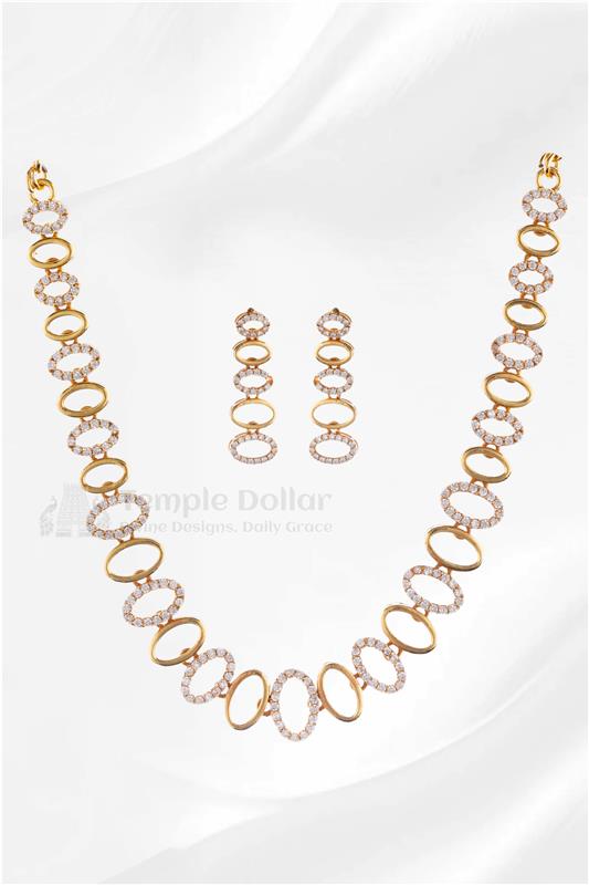 Shimmering High-Quality Imitation Diamond Jewelry Set for Festive Wear & Weddings.