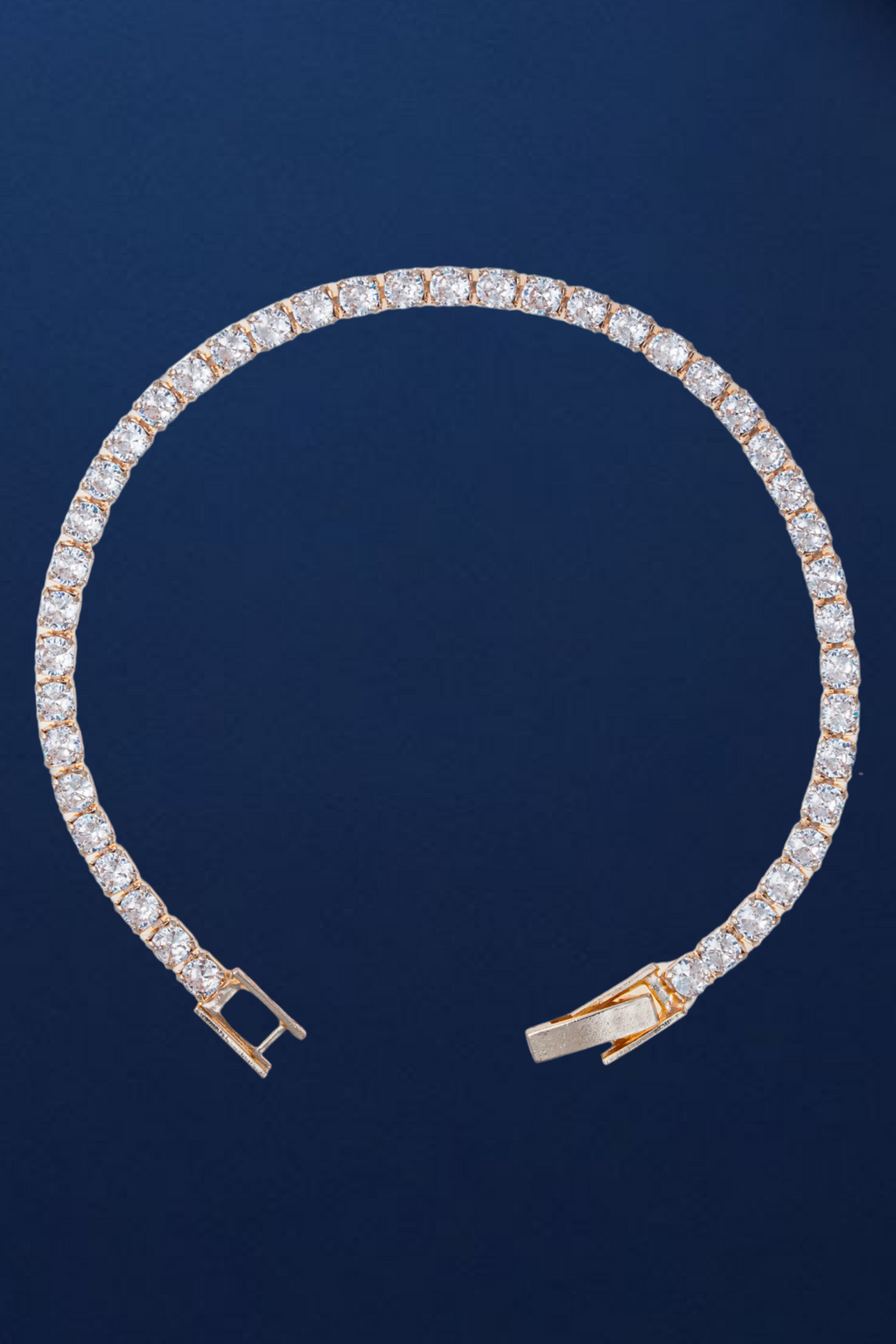 Rose Gold Plated Round Cut American Diamond Tennis Bracelet