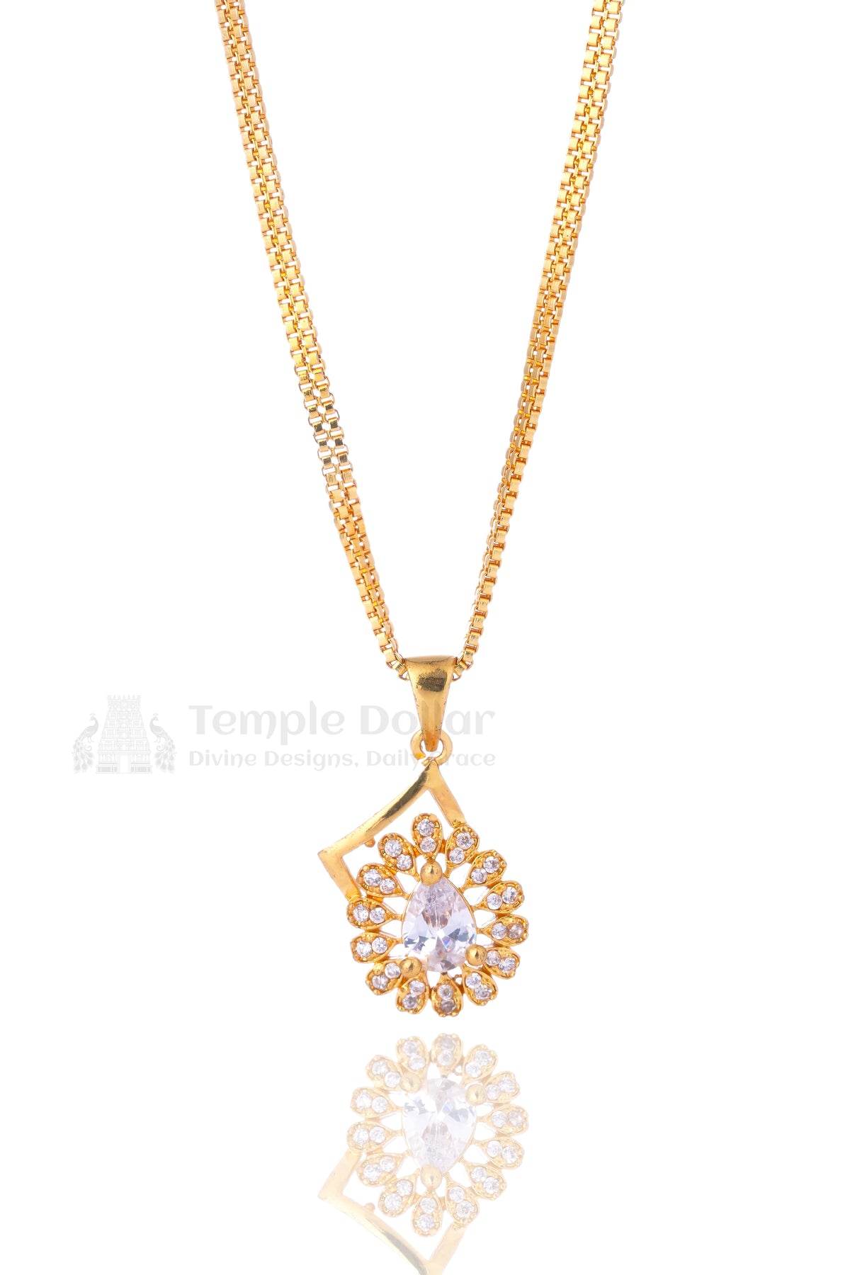 Teardrop Crystal Floral Pendant