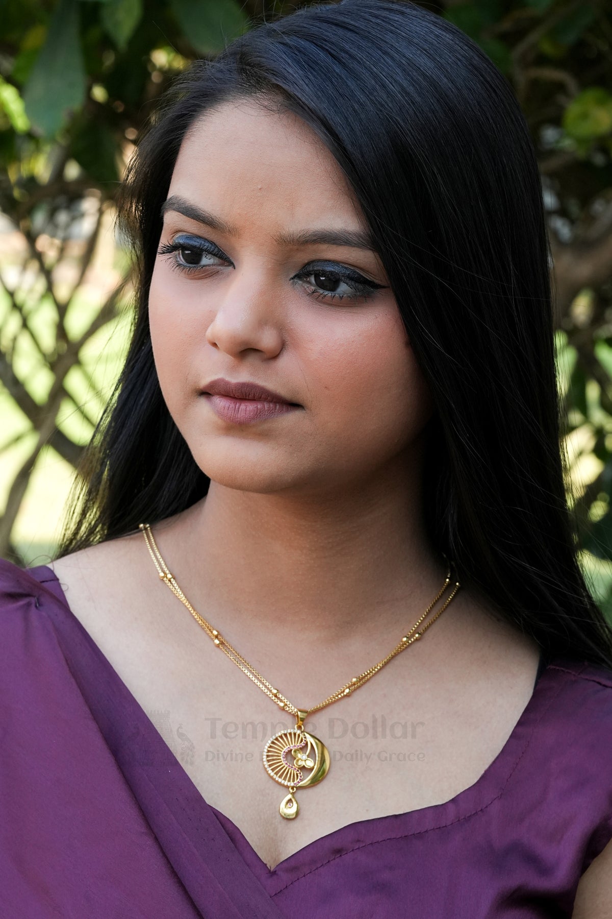 Pendant Chain for Women | Crescent Moon Gold Necklace