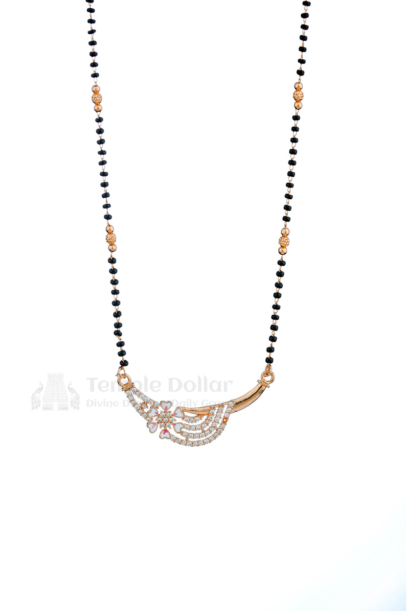 Floral Curve Diamond Mangalsutra
