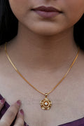 Floral Bloom Gold Plated Pendant Chain