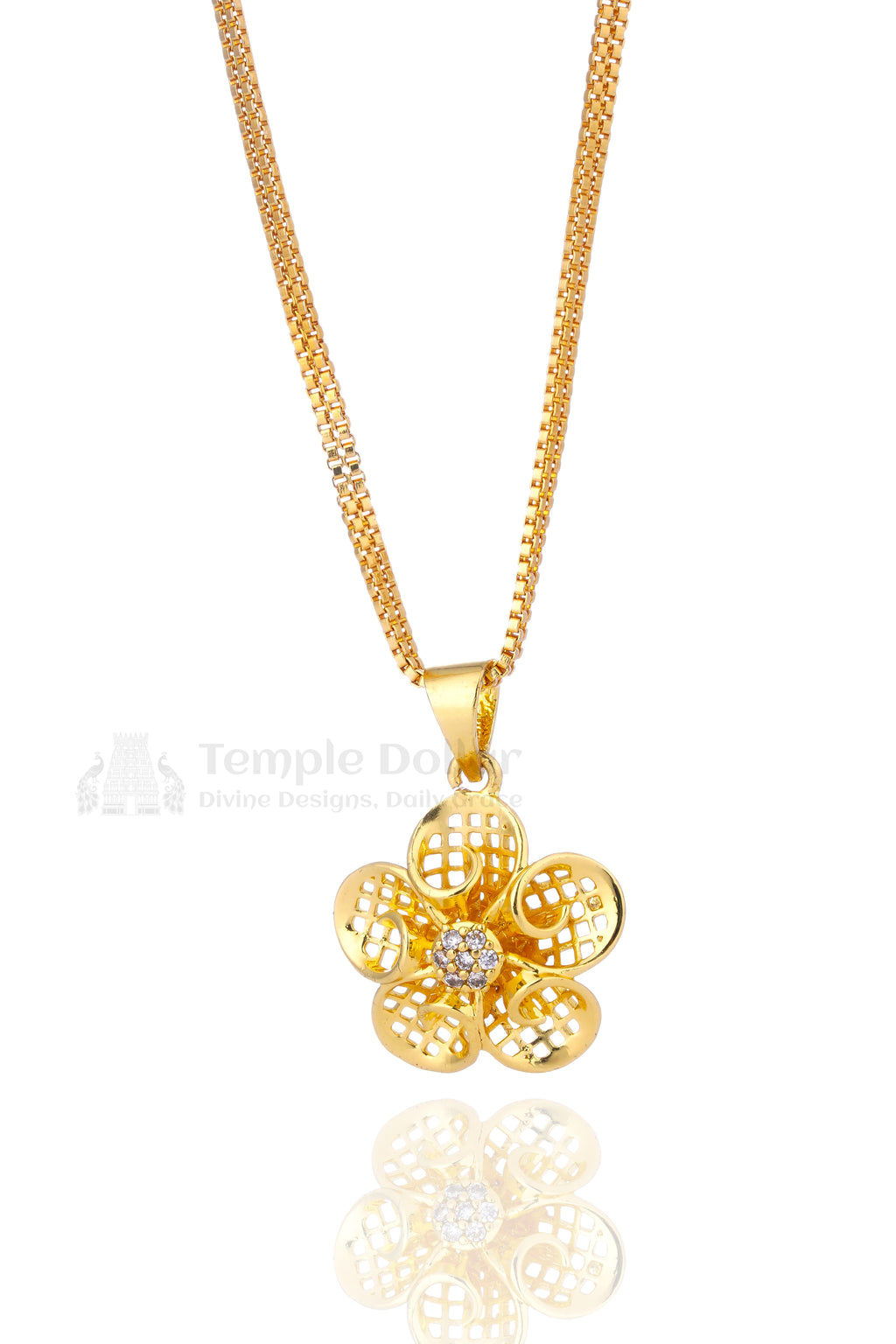 Lattice Floral Gold Pendant