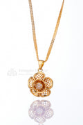Floral Bloom Gold Plated Pendant Chain