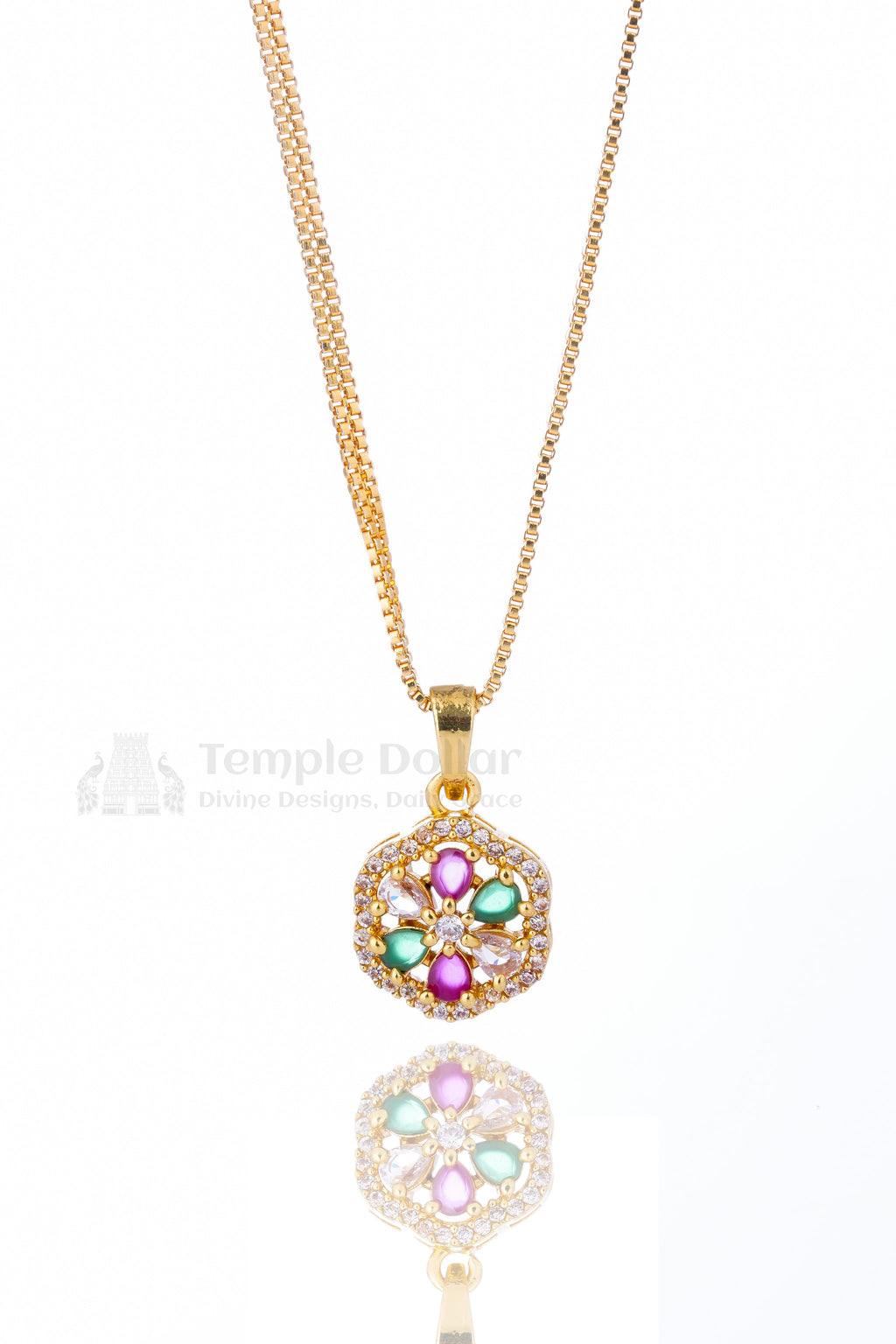 Multicolor Floral Stone Pendant