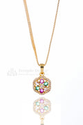 Multicolor Floral Stone Pendant