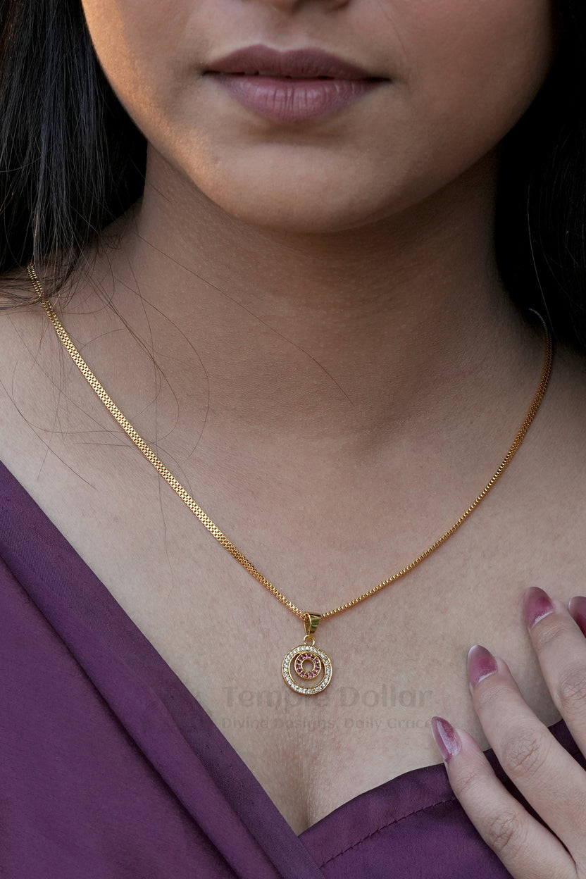 Crystal Disc Cluster Pendant