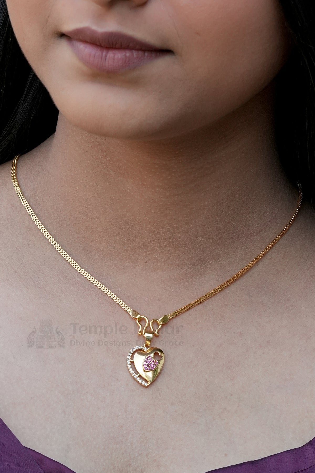 Pendant Chain for Women | Heart Diamond Daily Wear Necklace