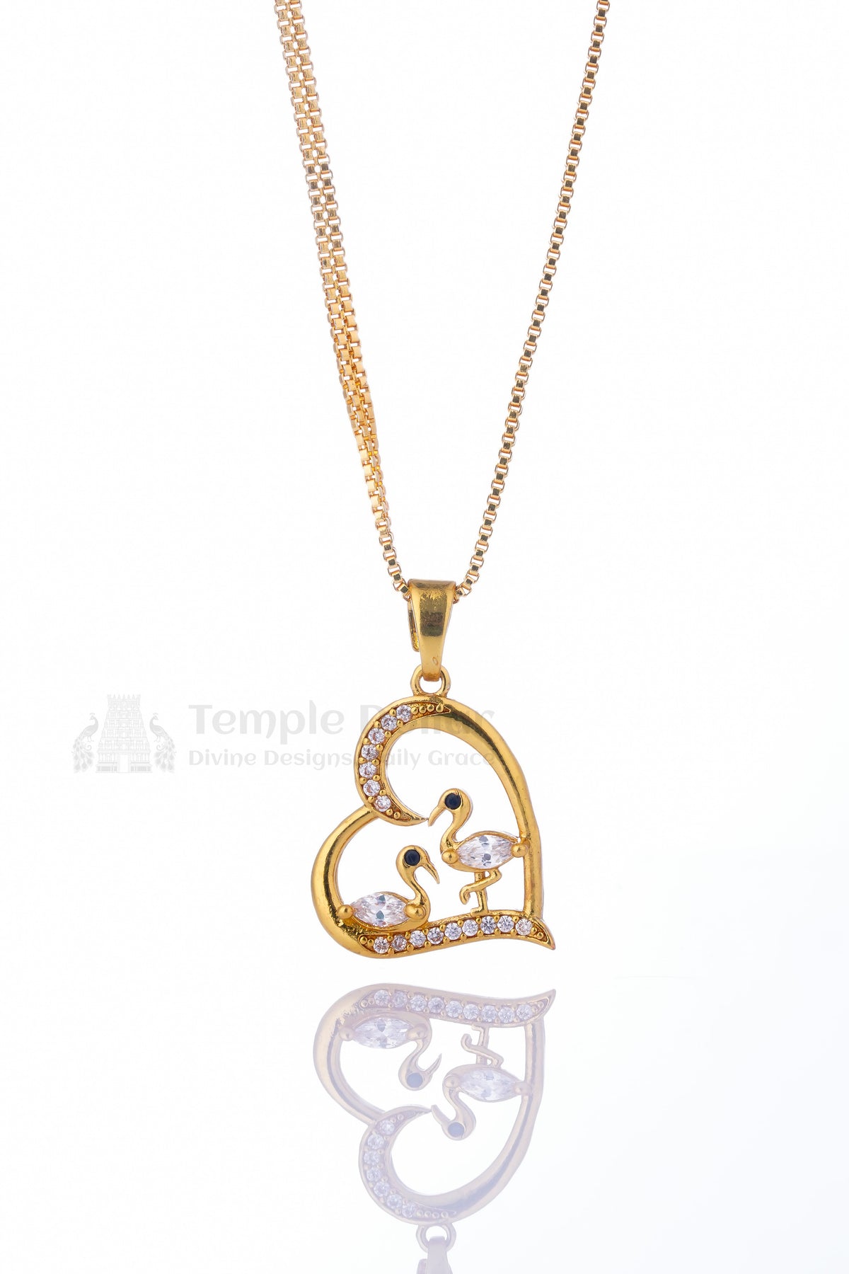 Elegant Swan Heart Pendant