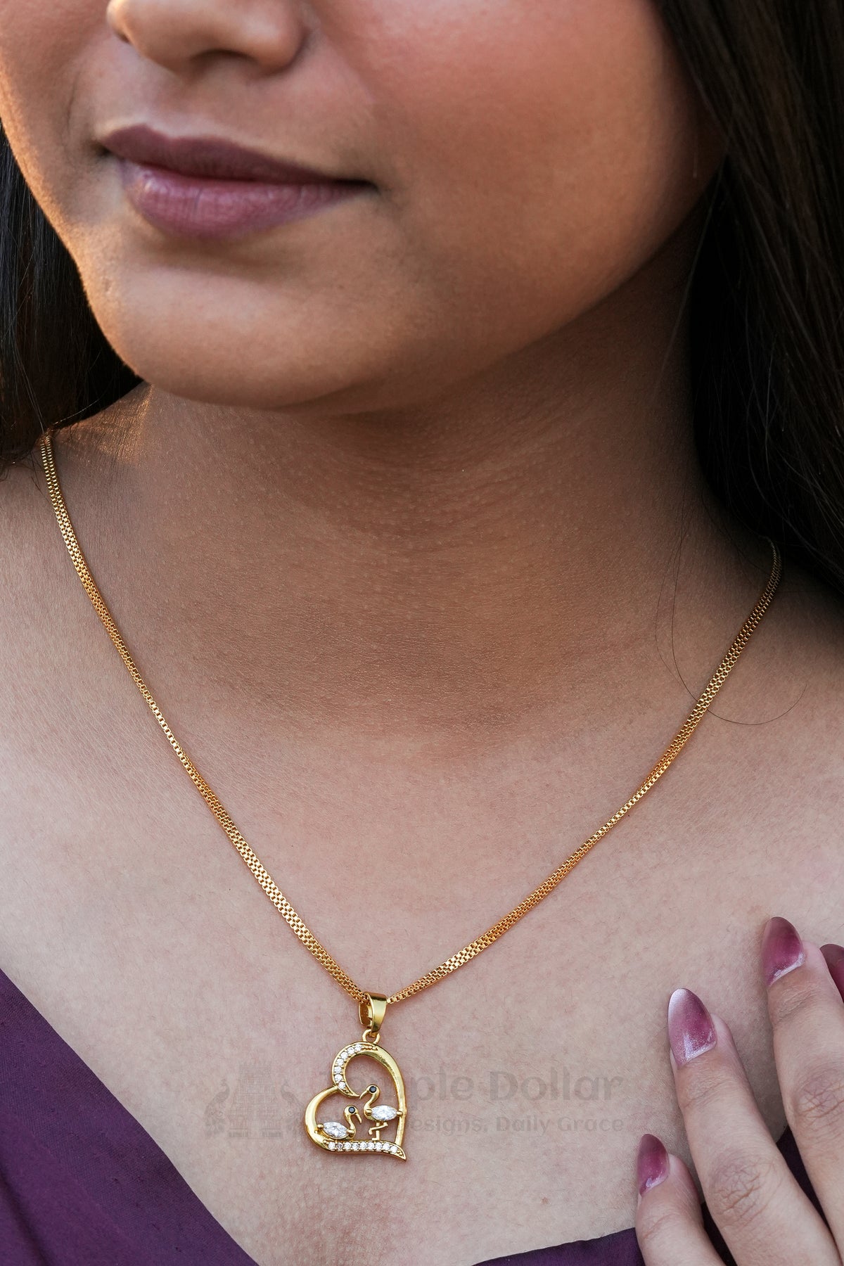 Elegant Swan Heart Pendant